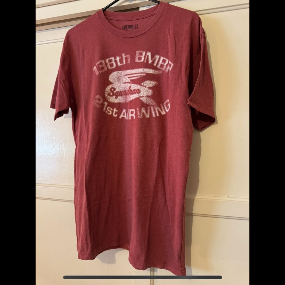 Custom '77 Red Ring Neck Bomber Squadron Vintage Throwback GraphicTee Medium (M)